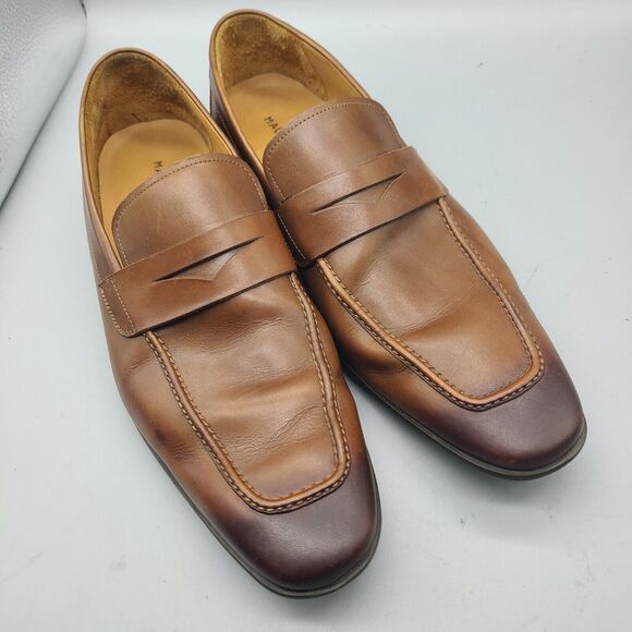 Magnanni Vince Penny Loafers Men’s 10 M Chestnut Leather Slip On Shoes main image 7